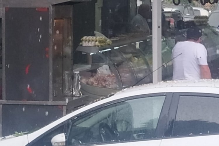 Bursa Yenişehir'de dolu yağdı!