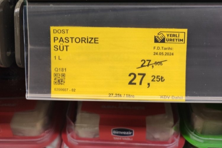 S&uuml;te 25 kuruşluk indirim!