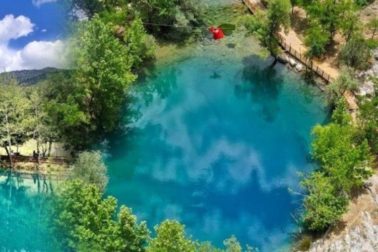 Kahramanmaraş'ta esrarengiz doğa harikası 'Yeşilg&ouml;z', vatandaşların ilgisini &ccedil;ekmeye devam ediyor