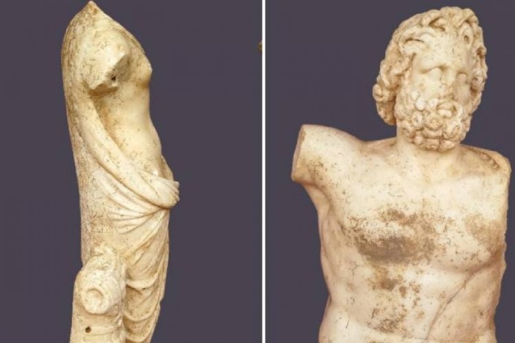 Antalya'da 2 bin yıllık Zeus ve Aphrodite heykelleri bulundu