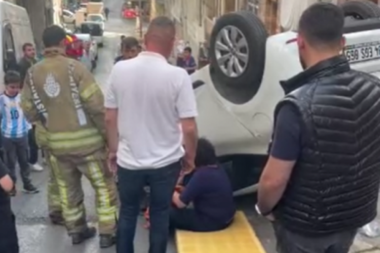 İstanbul'da otomobil takla attı: 1 yaralı