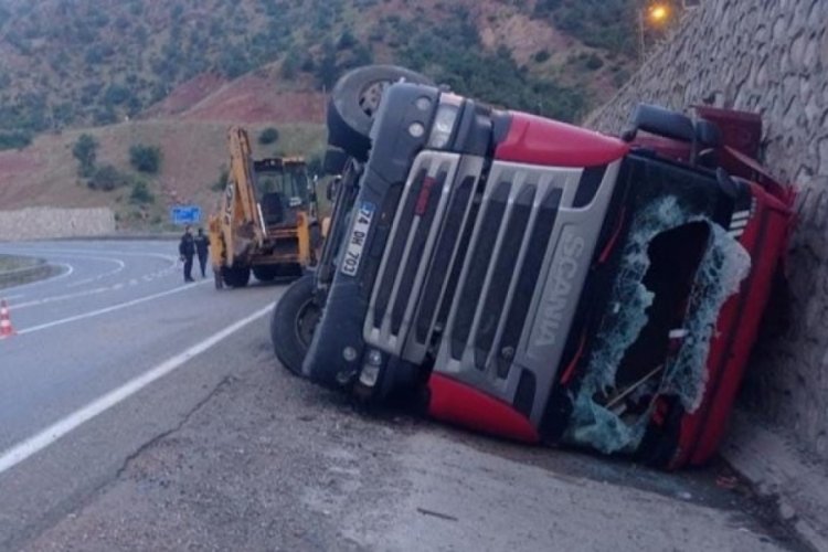 TIR kazasında 100 koyun &ouml;ld&uuml;