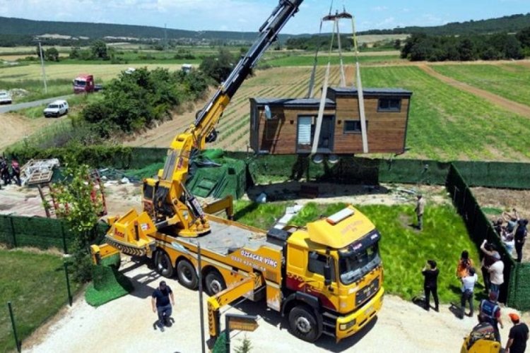 Edirne'de 'tiny house'ların kaldırılmasına başlandı