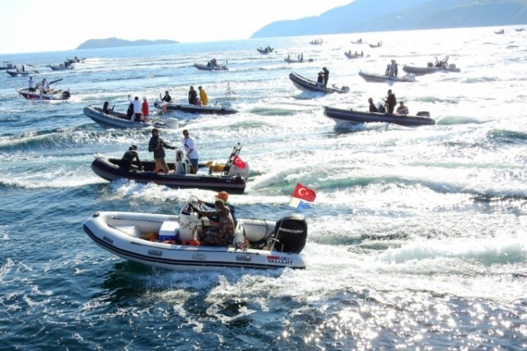 Balıkesir'de "zıpkınla balık avlama şampiyonası" başladı