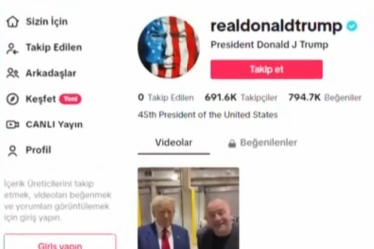 Trump yasaklamak istediği uygulamada hesap a&ccedil;tı