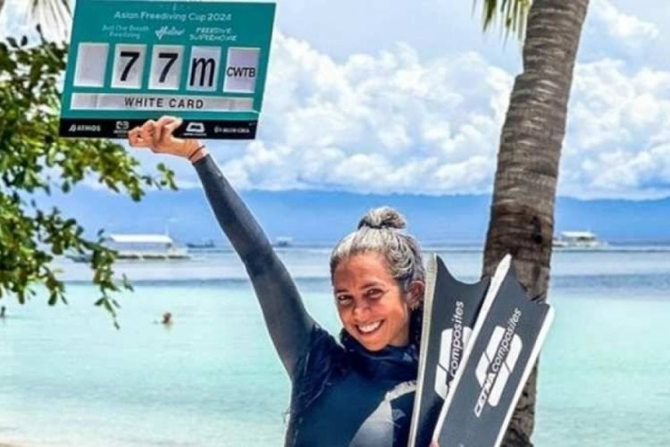 Serbest dalış&ccedil;ı Alice Ellialtıoğlu'ndan yeni T&uuml;rkiye rekoru