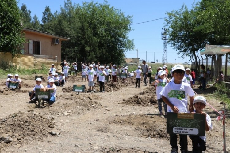 Diyarbakır'da &ouml;ğrencilerin fidan dikimi