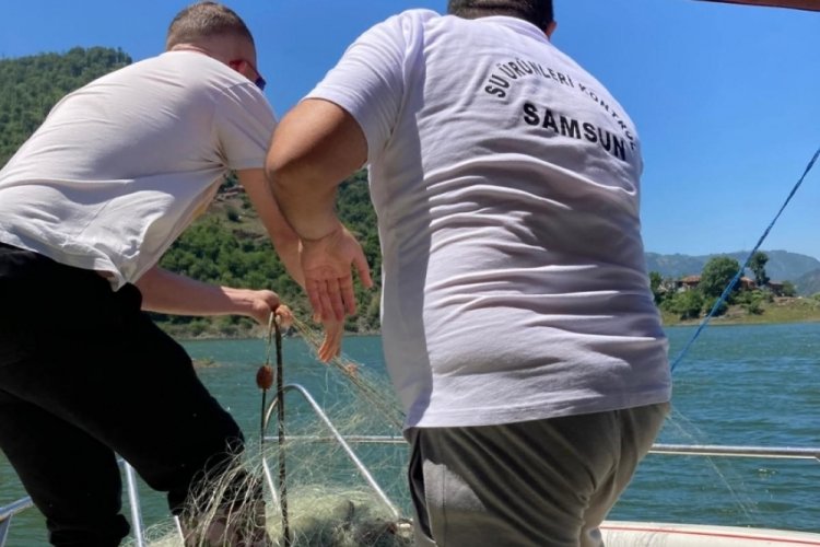 Samsun'da denetimde tutulan balıklar denize bırakıldı