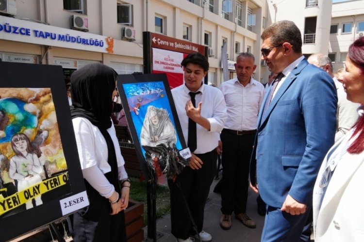 D&uuml;zce'de 'sıfır atık' projesi &ouml;ğrencileri sanatla buluşturdu