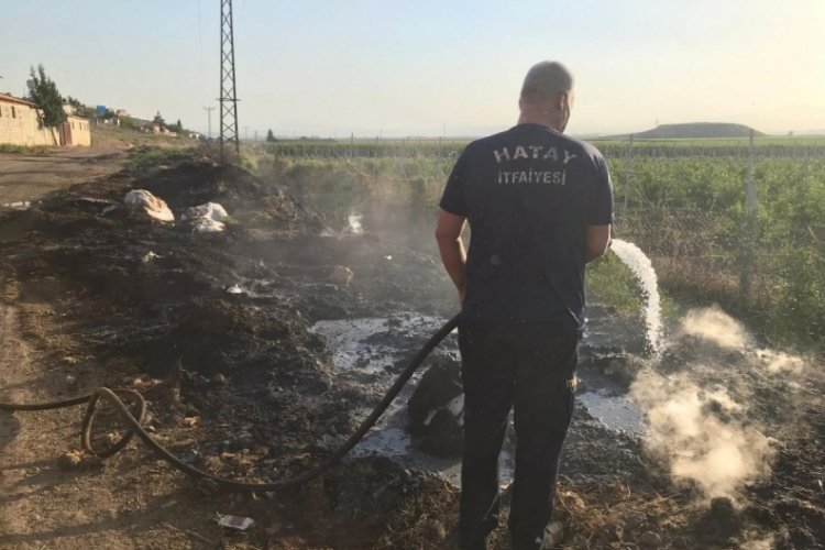 Hatay'da &ccedil;ıkan &ccedil;&ouml;p yangını s&ouml;nd&uuml;r&uuml;ld&uuml;