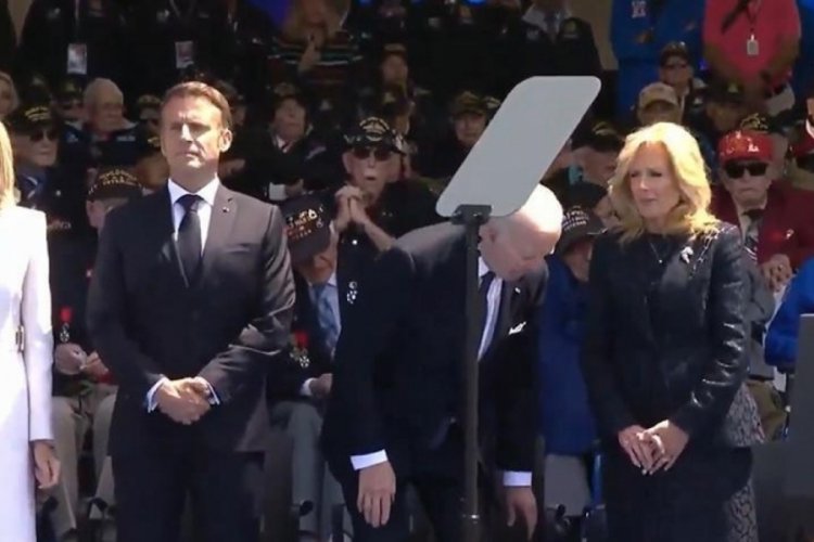 Biden yine g&uuml;ndem oldu! Var olmayan bir sandalyeye oturmaya &ccedil;alıştı