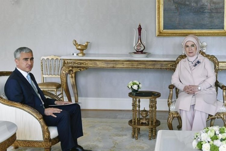 Emine Erdoğan, Azerbaycan Cumhurbaşkanı Yardımcısı ile bir araya geldi