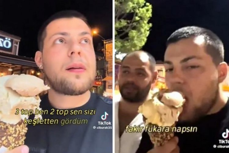 TikTok'ta paylaştı... İki k&uuml;lah dondurmanın fiyatı dudak u&ccedil;uklattı