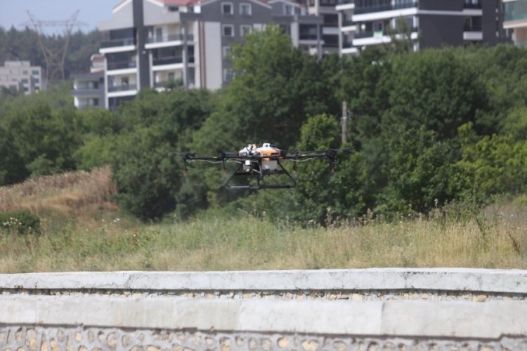 Bursa'da haşerelere karşı dronla ila&ccedil;lama ger&ccedil;ekleştiriyor