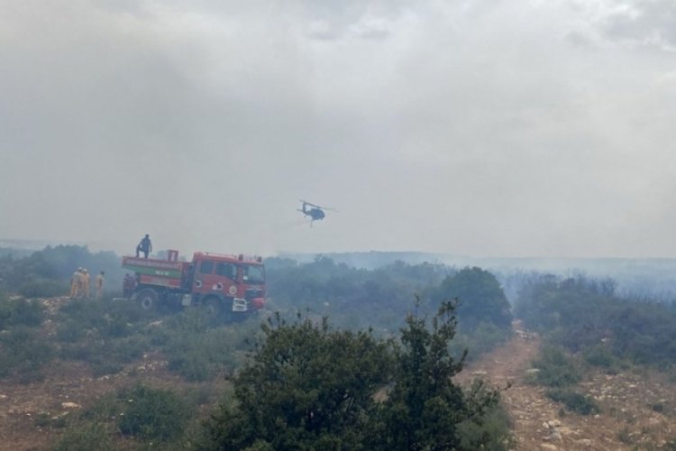 Yangın s&ouml;nd&uuml;rme u&ccedil;ağı Bafa G&ouml;l&uuml;'ne d&uuml;şt&uuml;