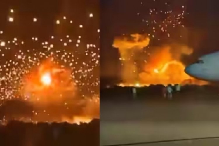 Askeri m&uuml;himmat deposunda şiddetli patlamalar