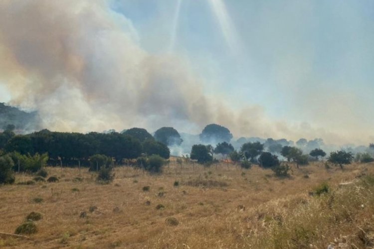 &Ccedil;anakkale'de alevlerin tehdit ettiği Kiremitoba k&ouml;y&uuml; boşaltıldı