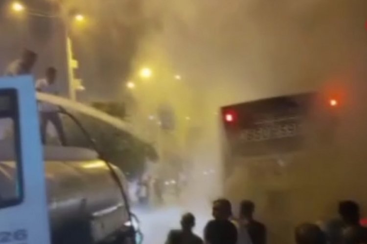 44 yolcusu bulunan şehirlerarası otob&uuml;s alev aldı