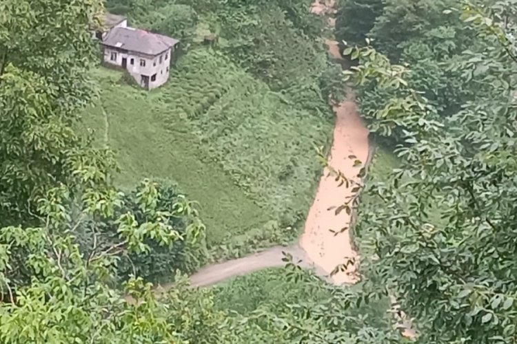 Rize'de sağanak sebebi ile heyelan meydana geldi