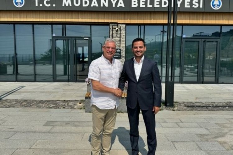 Mudanya adayı Din&ccedil;er'den Başkan Dalgı&ccedil;'a tebrik ziyareti