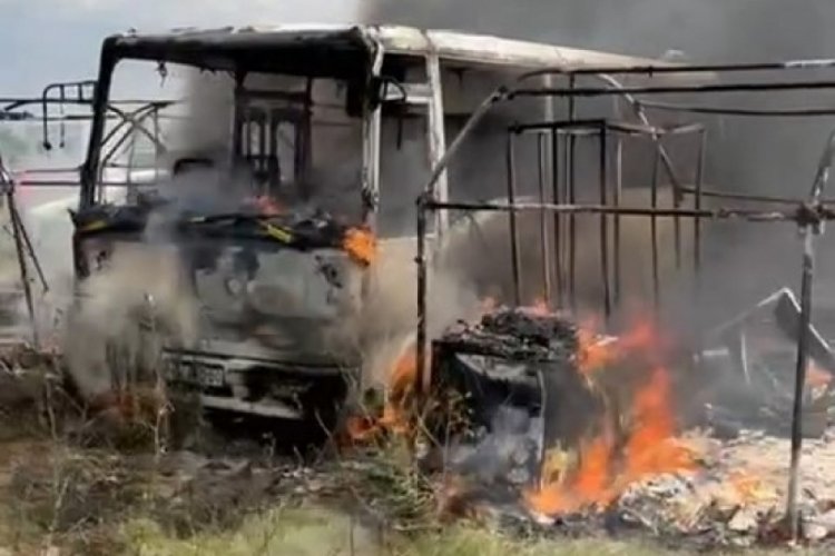 Bursa'da mevsimlik iş&ccedil;ilerin kaldığı &ccedil;adırlarda yangın &ccedil;ıktı