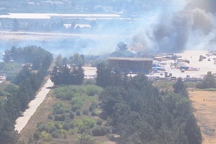 Mersin'de liman şantiyesinde yangın