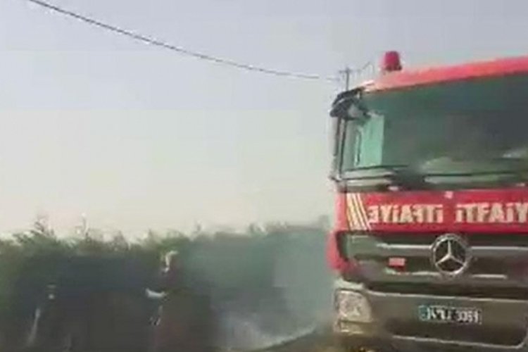 İstanbul Silivri'de otluk alanda yangın!