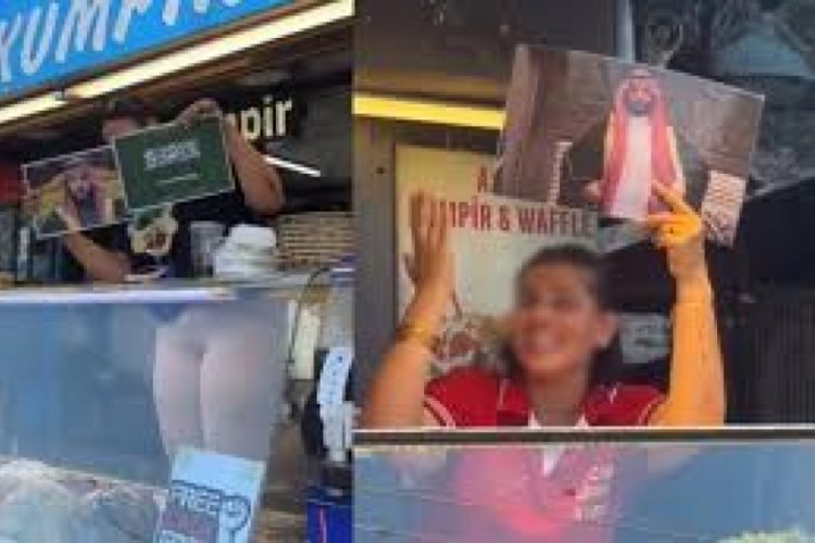 Ortak&ouml;y'de 'Prens Selman' fotoğrafıyla m&uuml;şteri &ccedil;ekmeye &ccedil;alışan kumpircilere ceza