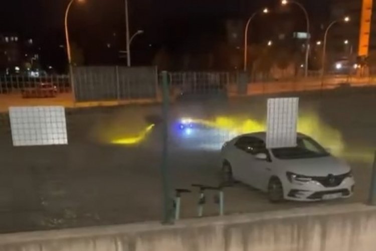 Bursa'da arazi aracı ile dakikalarca drift attı!