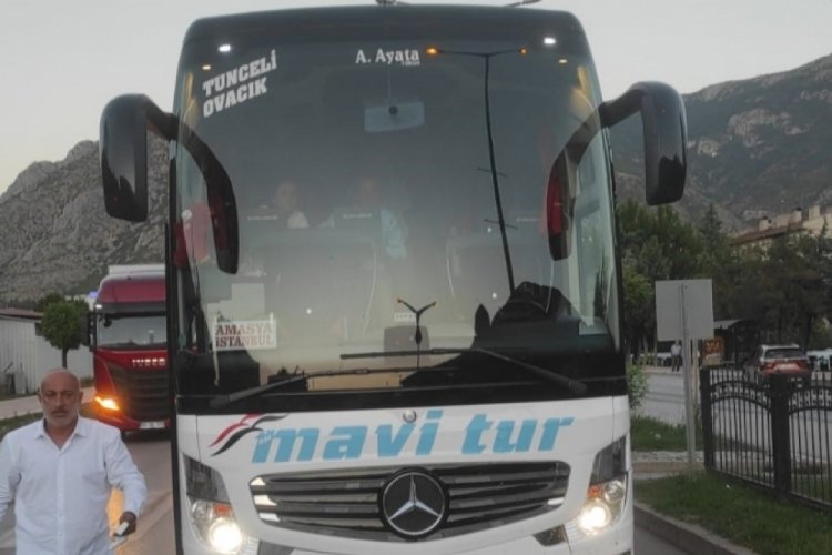 Amasya'da yolcu otob&uuml;s&uuml; yayaya &ccedil;arptı