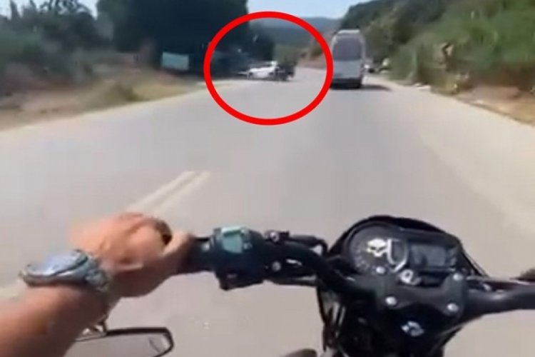 Bursa'da kaza anı kask kamerasına yansıdı