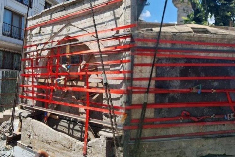 Tarihi Hacı Evliya &Ccedil;eşmesi vin&ccedil;lerle taşındı