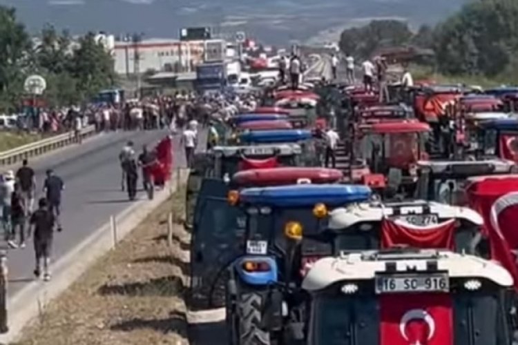 Bursalı &ccedil;ift&ccedil;iler eylem i&ccedil;in İzmir Yolu'nda!