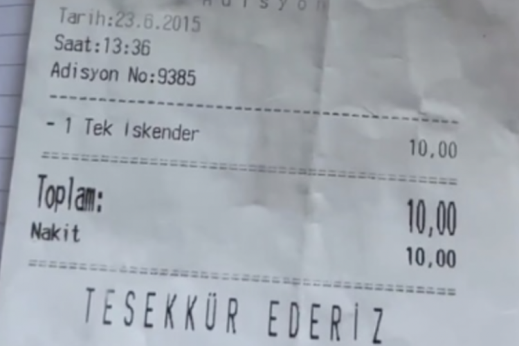 2015 yılından kalan bir adisyonu paylaştı! İskenderin fiyatı g&ouml;renleri şaşkına &ccedil;evirdi