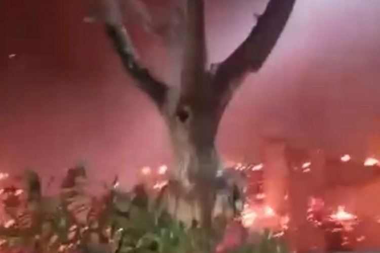 Mangal yaparken 3 katlı evi yaktılar