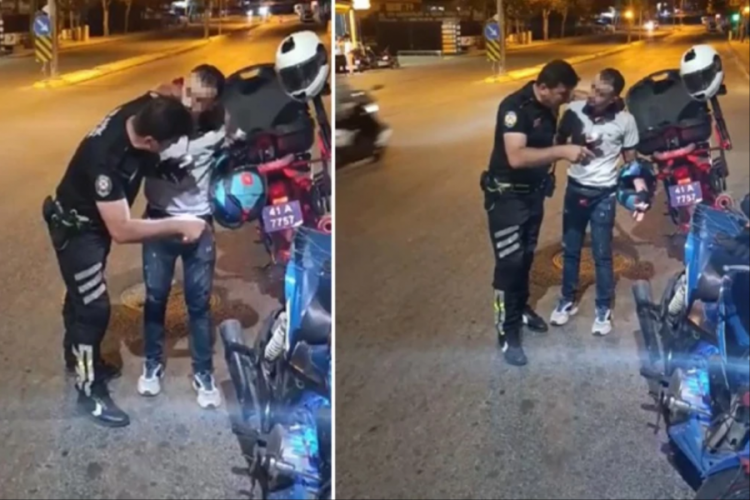 Polis kurallara uymayan s&uuml;r&uuml;c&uuml;ye egzoz sesi dinletti!