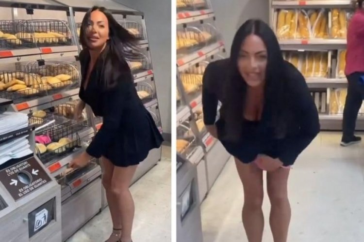 Marketin ortasında i&ccedil; &ccedil;amaşırını &ccedil;ıkartıp ekmek rafına koydu... Tepkiler &ccedil;ığ gibi!