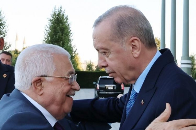 Cumhurbaşkanı Erdoğan ile Mahmud Abbas g&ouml;r&uuml;şt&uuml;