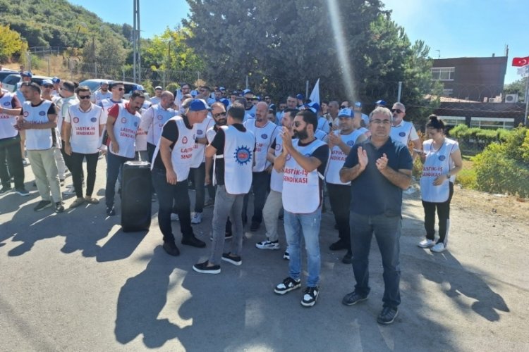 Bursa'da Gemlik g&uuml;bre iş&ccedil;ilerinden eylem!