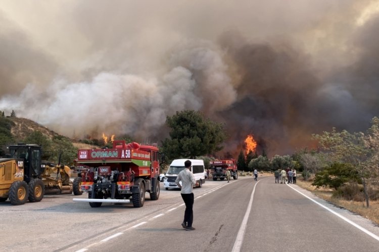 &Ccedil;anakkale'deki orman yangınına m&uuml;dahale ediliyor