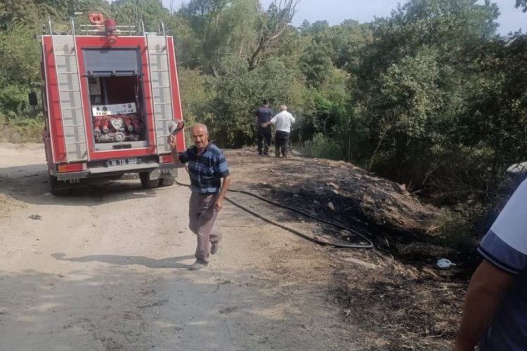 Bursa Büyükorhan'da çalılık alanda yangın çıktı!