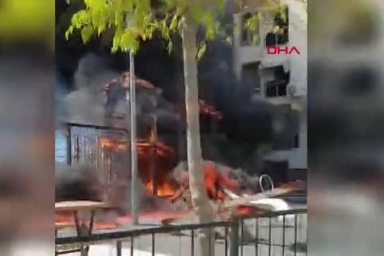 Bursa'da &ccedil;ocuk parkında yangın &ccedil;ıktı!