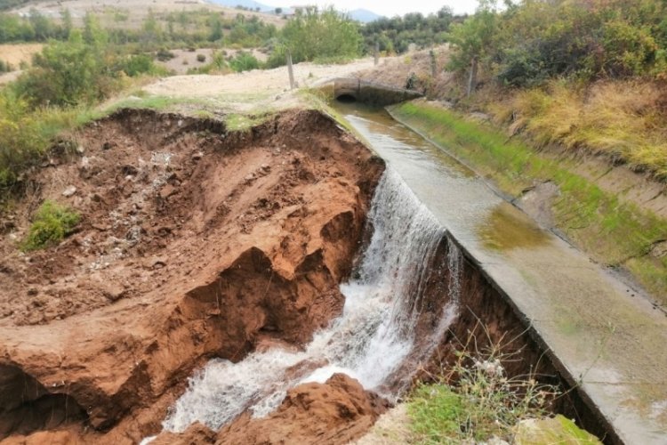 Tokat'ta su kanalı patladı:Ekili arazileri felç etti!