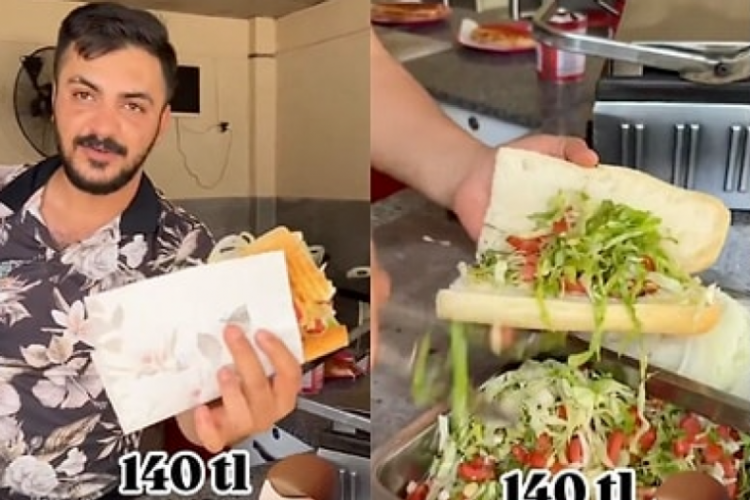 140 TL'ye tavuk d&ouml;nerin yapılışını g&ouml;sterdi: Ekmeğe 'sen tavuksun' demişler