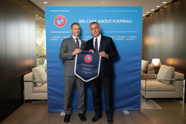 TFF Başkanı Hacıosmanoğlu, UEFA Başkanı Ceferin ile buluştu