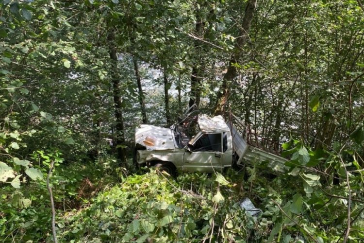 Rize'de korkun&ccedil; kaza! Kamyonet u&ccedil;uruma d&uuml;şt&uuml;, s&uuml;r&uuml;c&uuml; hayatını kaybetti