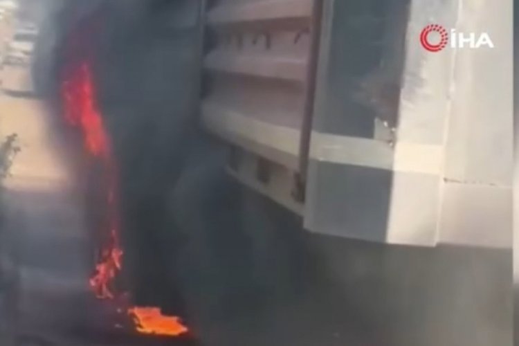 Tırın dorsesi cayır cayır yandı