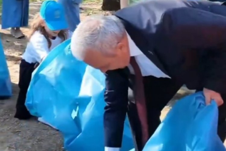 Nil&uuml;fer'de &ccedil;ocukların temizlik heyecanı