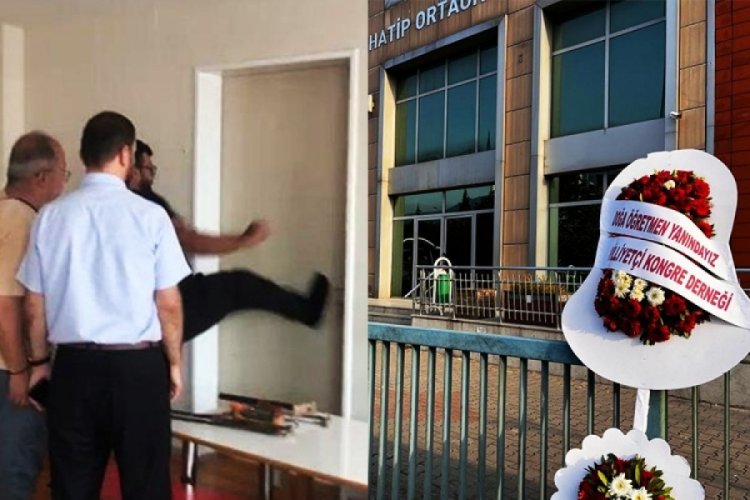 Bursa'da m&uuml;d&uuml;r tarafından kapısı kırılan &ouml;ğretmene destek!