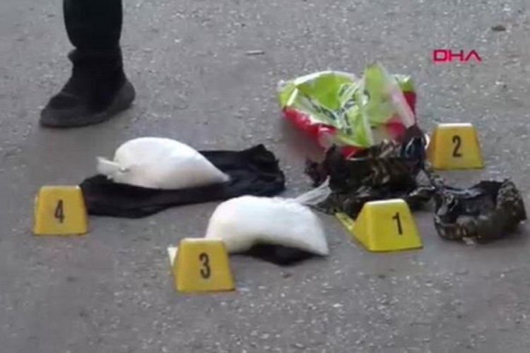 Kilis'te polisin fark ettiğini anlayınca poşeti bırakıp ka&ccedil;tı